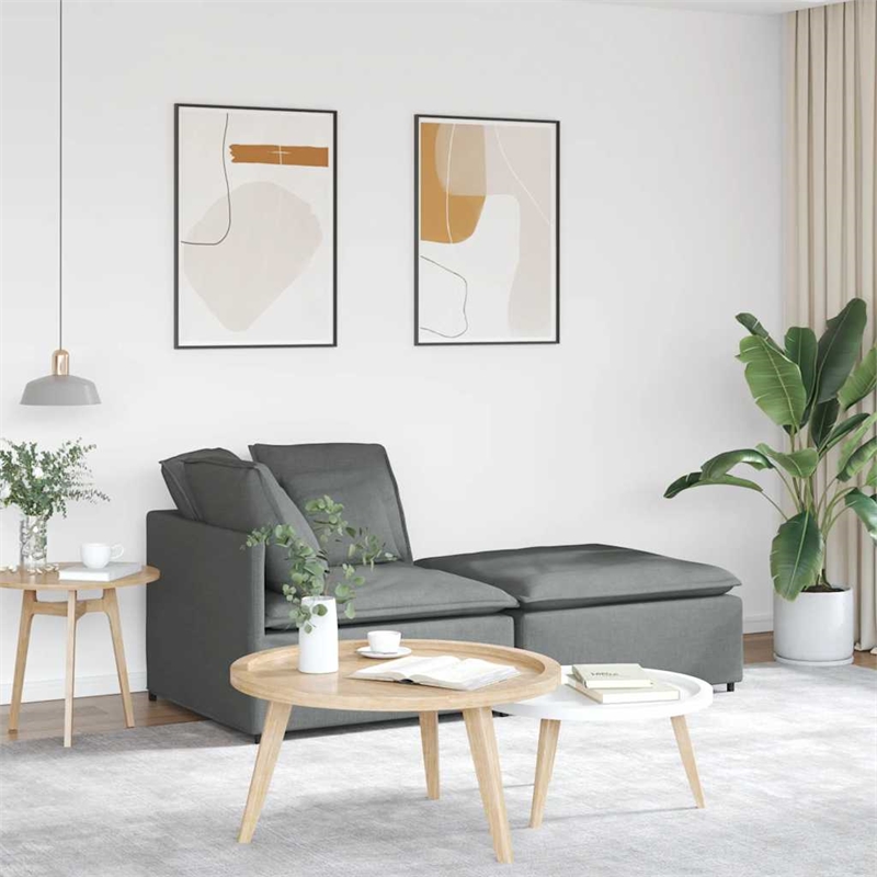 vidaXL Modular Oversized Sofa in Dark Gray Fabric
