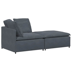 vidaXL Modular Oversized Velvet Sofa in Dark Grey