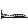 vidaXL Engineered Wood Faux Leather Queen Bed Frame in Black and White