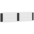vidaXL Engineered Wood Faux Leather Queen Bed Frame in Black and White