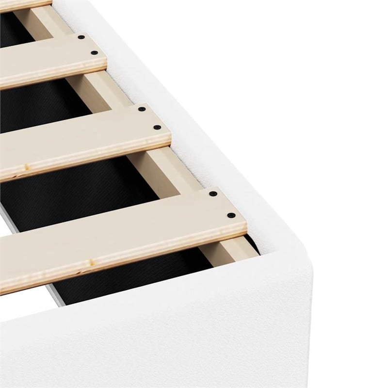 vidaXL Twin Faux leather Bed Frame in White