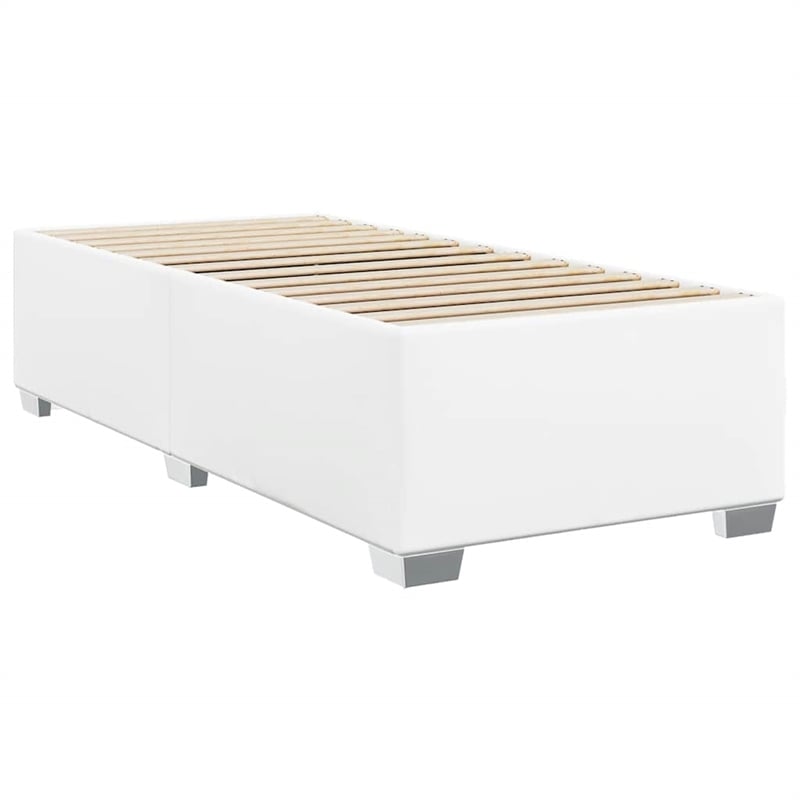 vidaXL Twin XL Faux leather Bed Frame in White