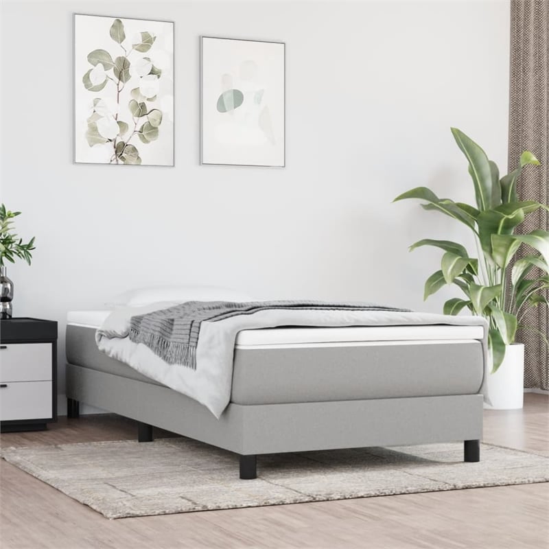 vidaXL Twin Fabric Bed Frame without Mattress in Light Gray