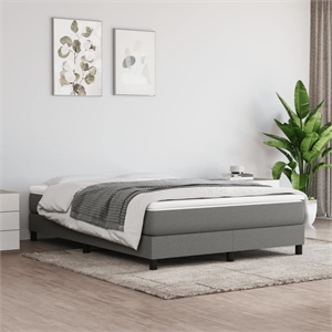 vidaXL Engineered Wood Bed Queen Frame in Dark Grey