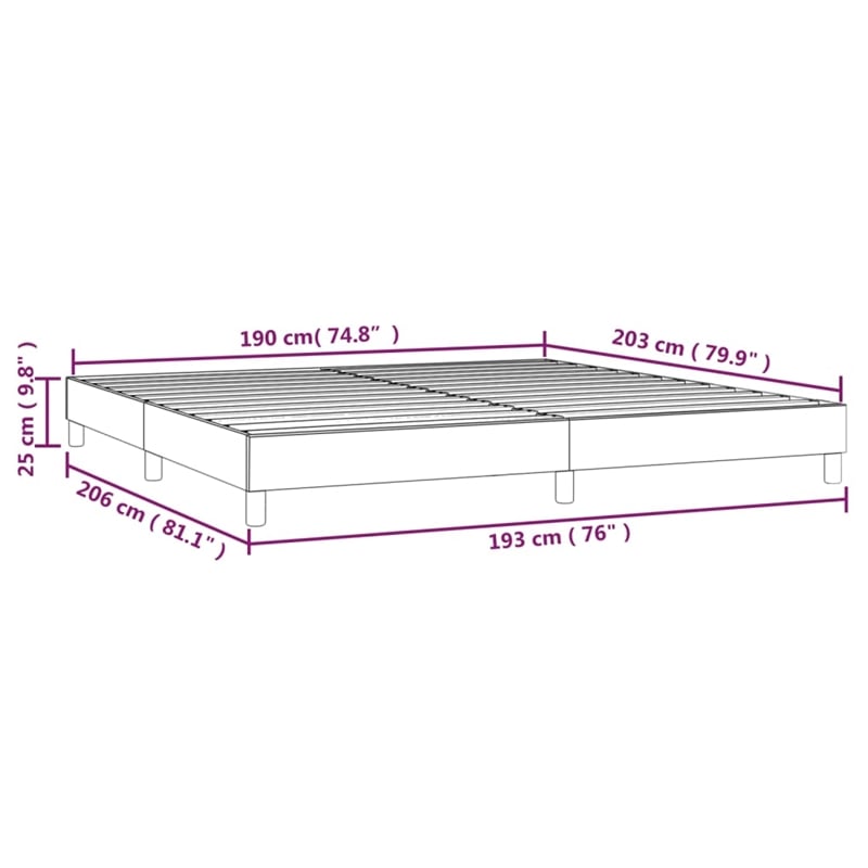 vidaXL King Bed Frame without Mattress in Light Gray