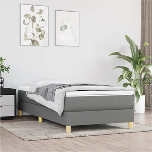 vidaXL Engineered Wood Twin Bed Frame in Dark Grey