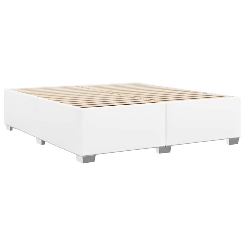 vidaXL King Size Faux Leather Bed Frame in White