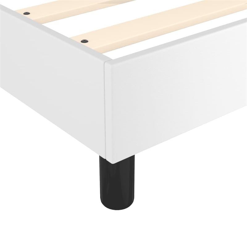 vidaXL Queen Faux Leather Engineered Wood Bed Frame in White