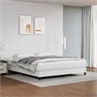 vidaXL King Durable Faux Leather Bed Frame in White
