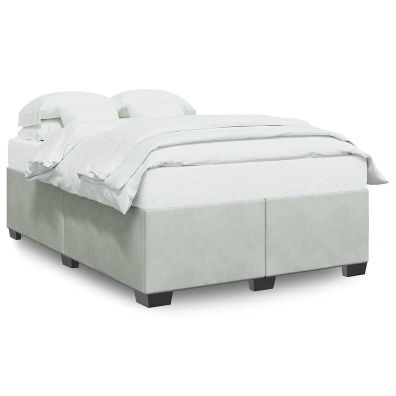 vidaXL Full Without Headboard Bed Frame in Light Gray