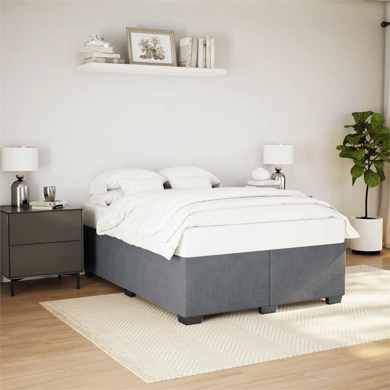 vidaXL Velvet Full Bed Frame in Dark Gray