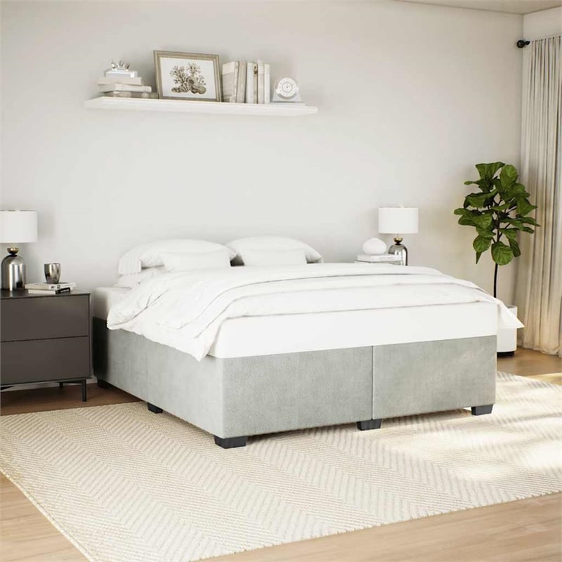 vidaXL California King Bed Frame in Light Gray