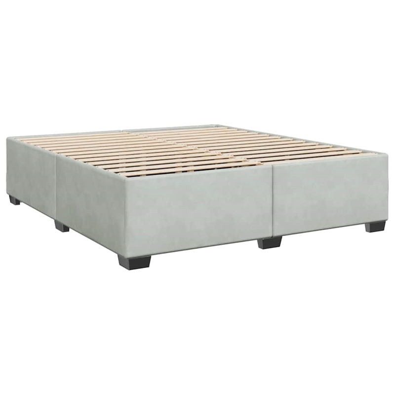 vidaXL Velvet King Bed Frame in Light Gray