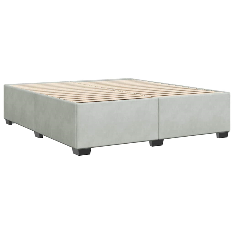 vidaXL Velvet King Bed Frame in Light Gray