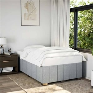 vidaXL King Without Headboard Bed Frame in Light Gray