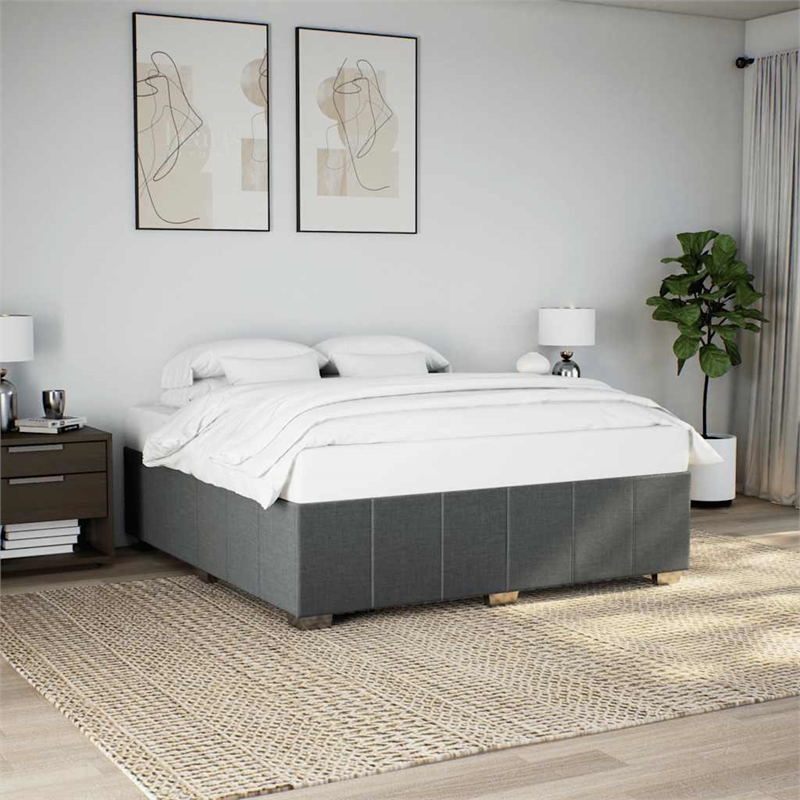 vidaXL Engineered Wood California King Bed Frame in Dark Gray