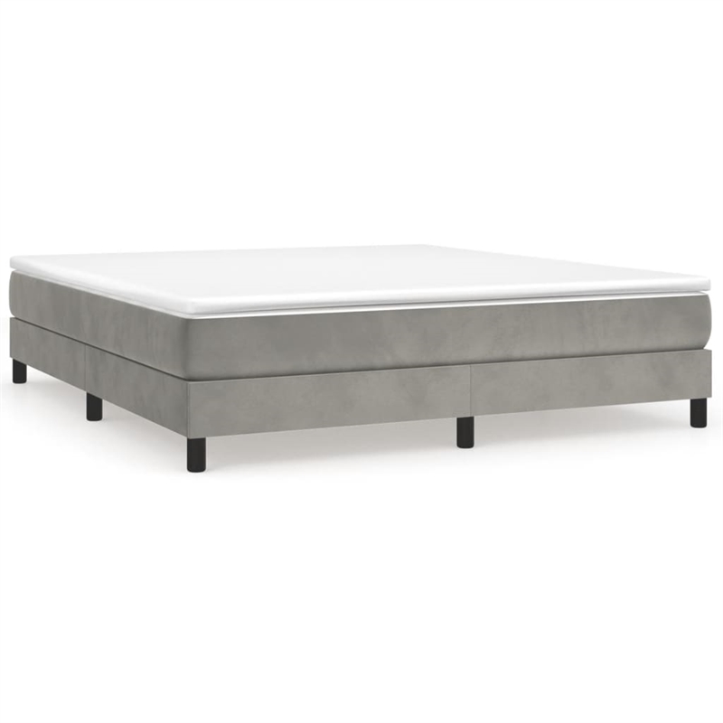 vidaXL King Engineered Wood Bed Frame in Light Grey