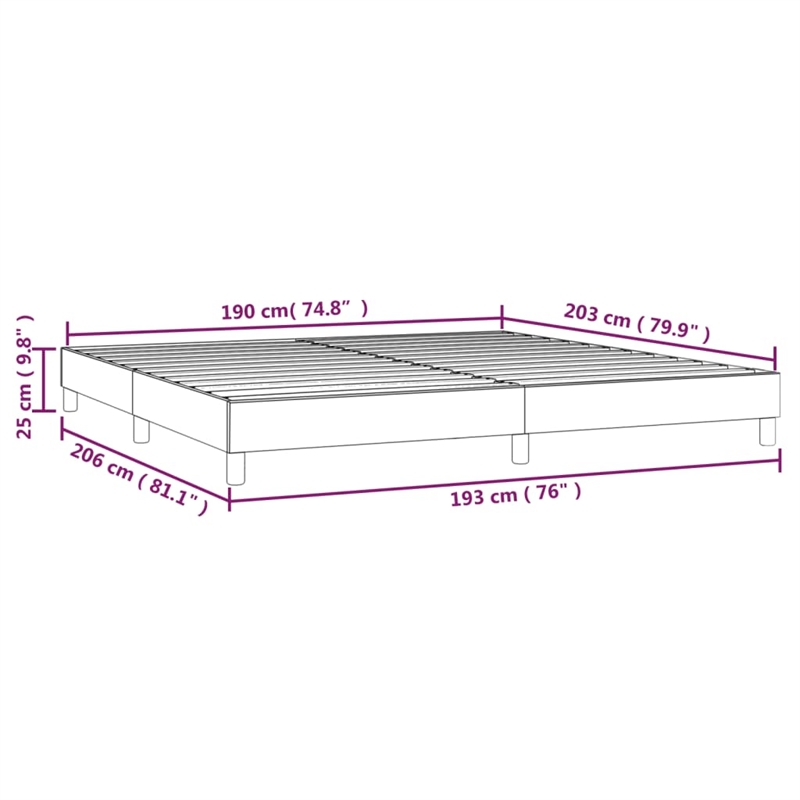 vidaXL King Engineered Wood Bed Frame in Light Grey