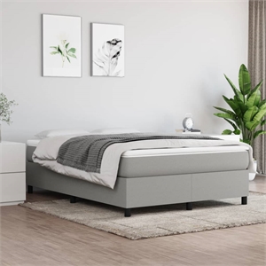 vidaXL Engineered Wood Full Bed Frame in Light Gray