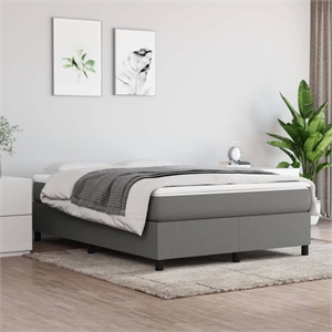 vidaXL Engineered Wood Bed Queen Frame in Dark Grey