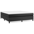 vidaXL Engineered Wood Faux Leather King Bed Frame in Black