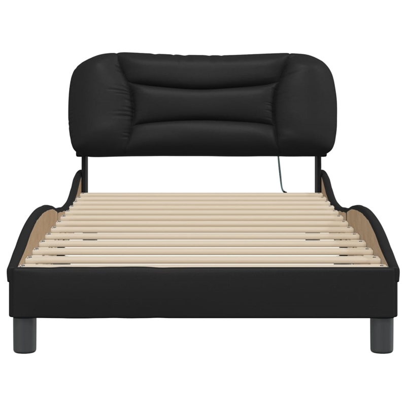 vidaXL Faux leather Twin Bed Frame in Black