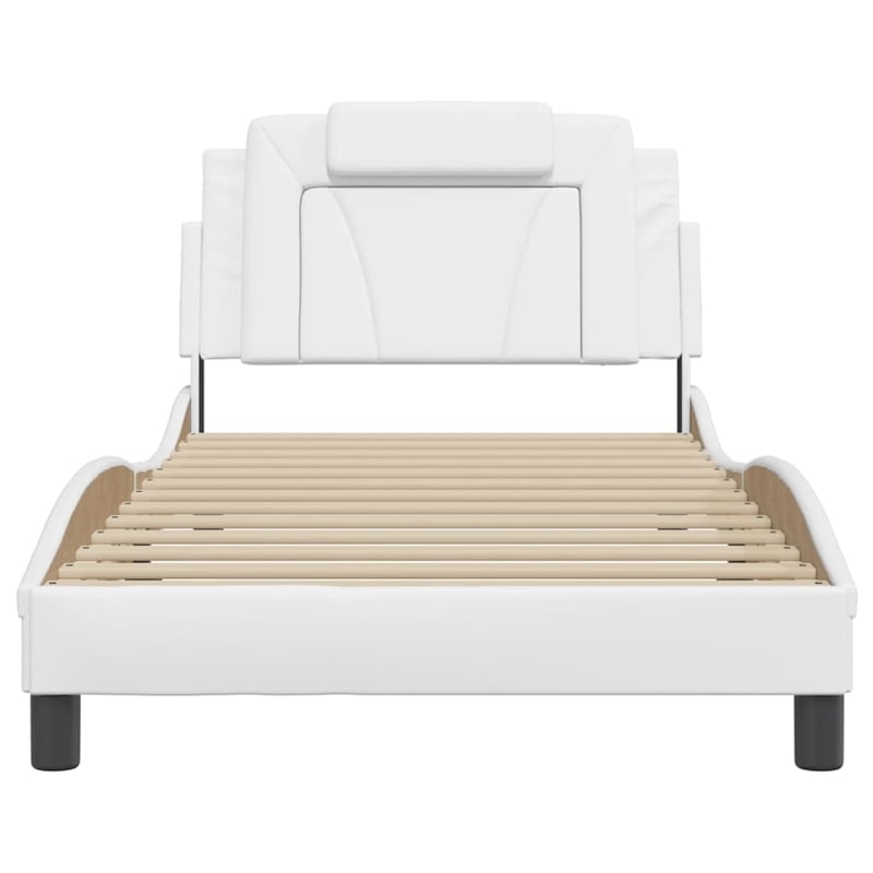 vidaXL Rectangular Twin Bed Frame in White