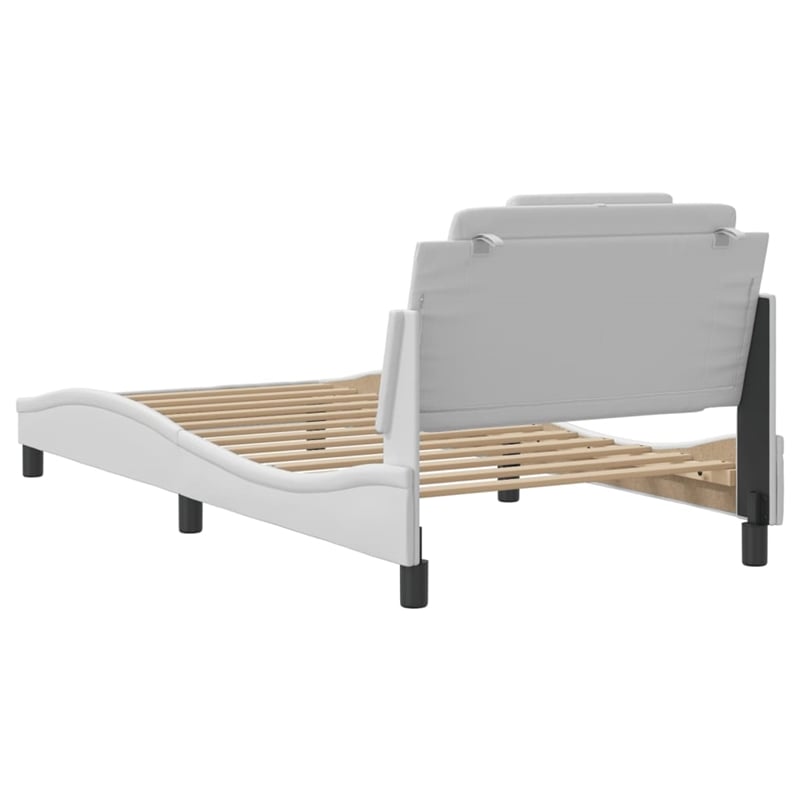 vidaXL Rectangular Twin Bed Frame in White