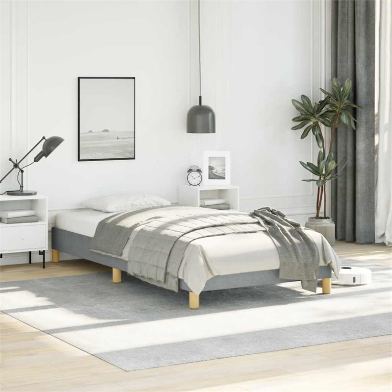 vidaXL Twin XL Engineered Wood Bed Frame in Light Grey