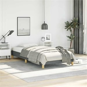 vidaXL Engineered Wood Twin XL Bed Frame in Dark Gray