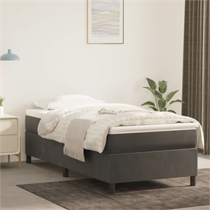 vidaXL Engineered Wood Velvet Bed Frame in Dark Grey