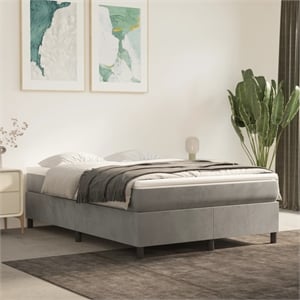 vidaXL Engineered Wood Full Bed Frame in Light Grey