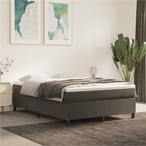 vidaXL Engineered Wood Velvet Bed Frame in Dark Grey
