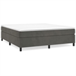 vidaXL Engineered Wood King Bed Frame in Dark Gray Fabric