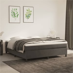 vidaXL Engineered Wood California King Bed Frame in Dark Gray