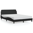 vidaXL Full XL/Double Faux Leather Plywood Bed Frame in Black