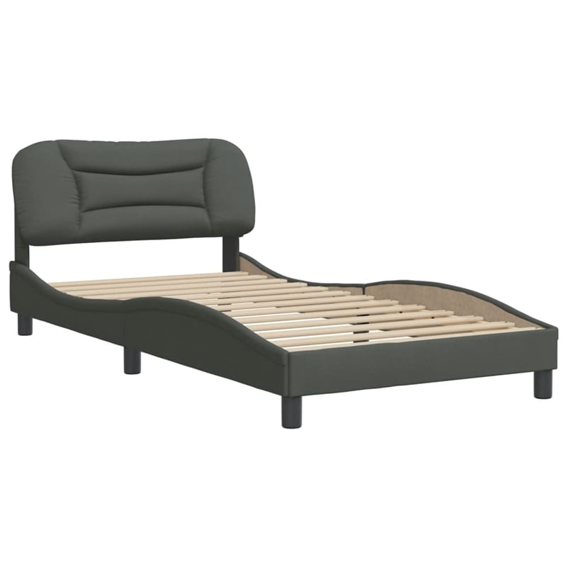 vidaXL Engineered Wood Twin XL Bed Frame in Dark Gray