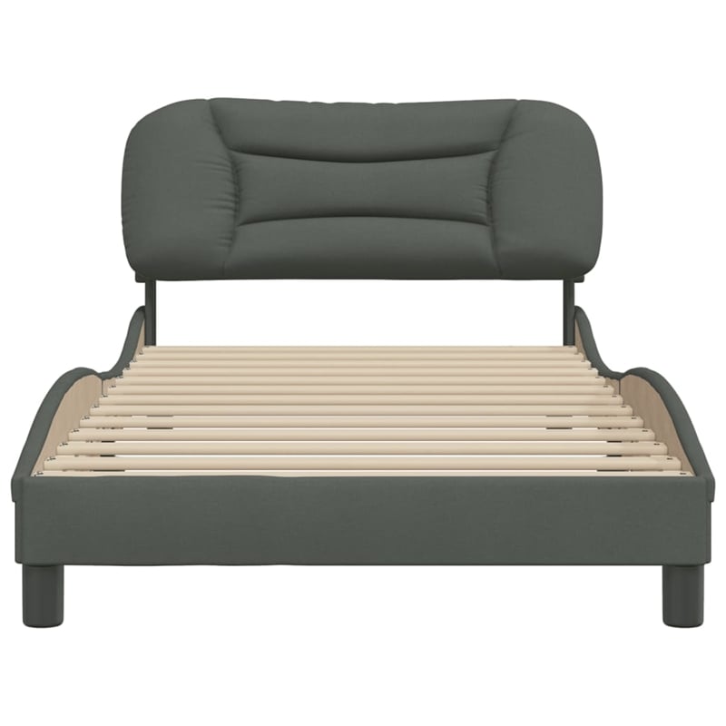 vidaXL Engineered Wood Twin XL Bed Frame in Dark Gray