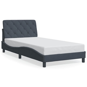 vidaXL Engineered Wood Twin Bed Frame in Dark Gray