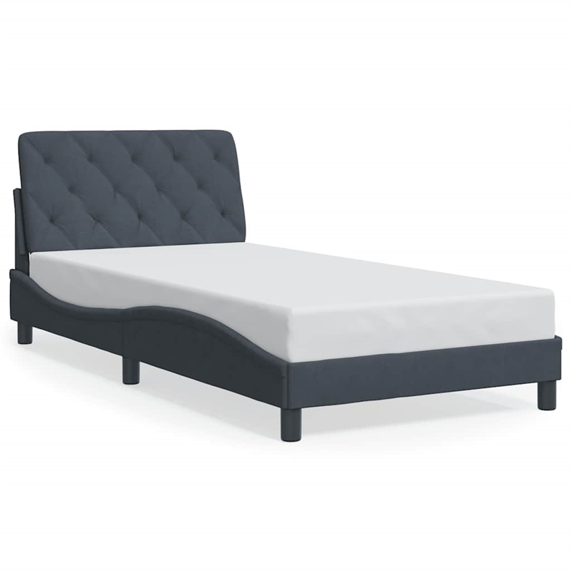 vidaXL Engineered Wood Twin XL Bed Frame in Dark Gray