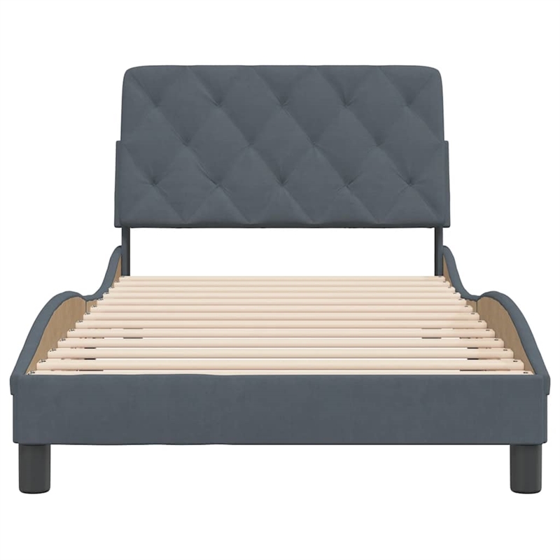 vidaXL Engineered Wood Twin XL Bed Frame in Dark Gray