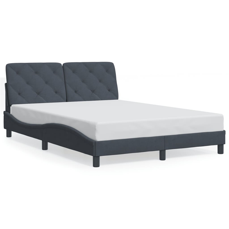 vidaXL Engineered Wood Full Bed XL Frame in Dark Gray