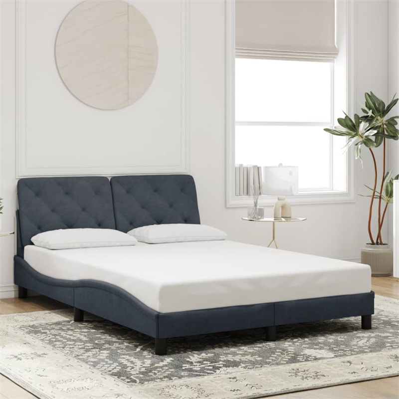 vidaXL Engineered Wood Full Bed XL Frame in Dark Gray