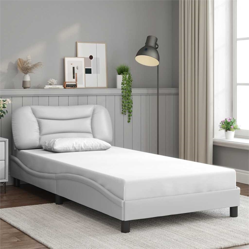 vidaXL Twin Bed Frame in White