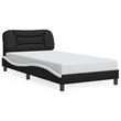 vidaXL Faux Leather Twin Bed Frame in Black and White