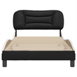 vidaXL Faux Leather Twin Bed Frame in Black and White