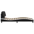 vidaXL Faux Leather Twin Bed Frame in Black and White
