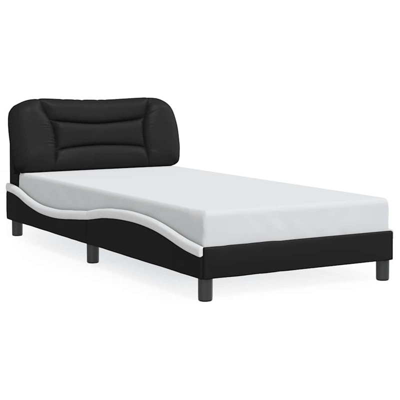 vidaXL Twin XL Bed Frame in Black and White