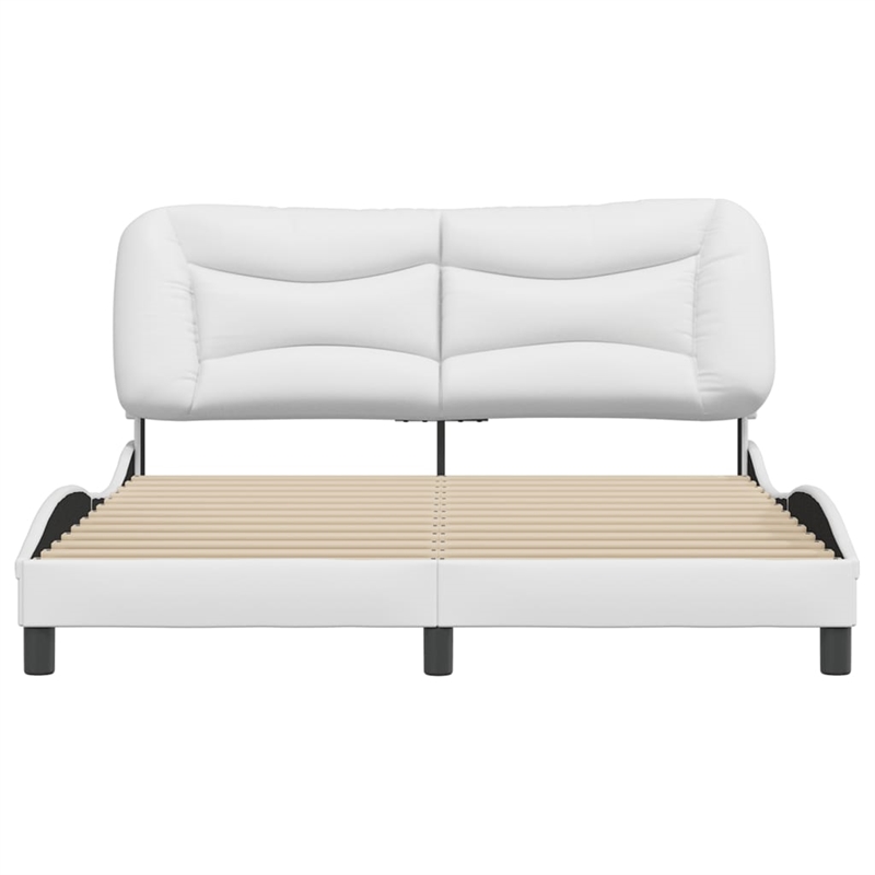 vidaXL Queen Engineered Wood Bed Frame in White