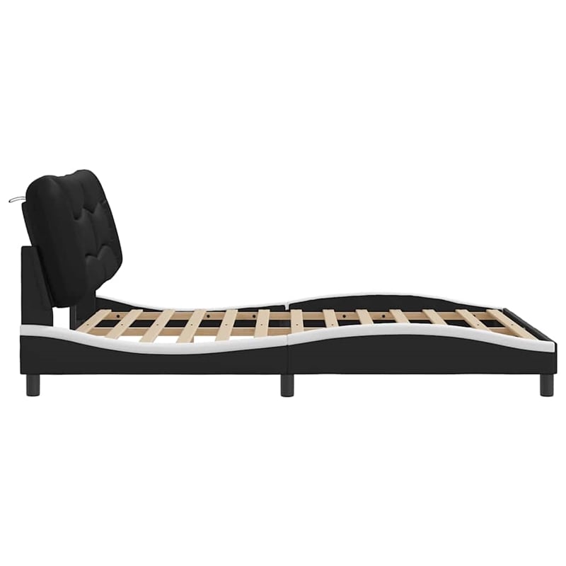 vidaXL Rectangular Queen Bed Frame in Black and White